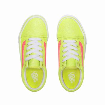 Detske Tenisky Vans Neon Glitter Old Skool (8-14+ years) Žlté/Biele VA83AWUJG